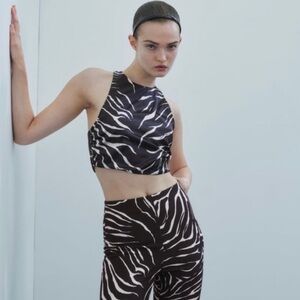 Zara Zebra Print Halter Top